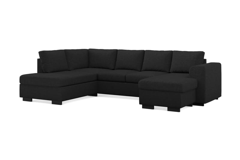 Link 4-sits Vänstervänd U-formad Large Soffa med Divan och Schäslong i Tyg - Svart - Möbler - Vardagsrum - Soffor - U-soffor