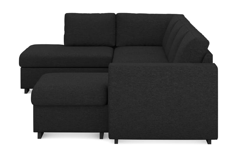 Link 4-sits Vänstervänd U-formad Large Soffa med Divan och Schäslong i Tyg - Svart - Möbler - Vardagsrum - Soffor - U-soffor
