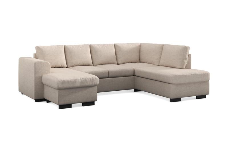 Link 4-sits Vänstervänd U-formad Soffa med Divan och Schäslong i Tyg - Beige - Möbler - Vardagsrum - Soffor - U-soffor