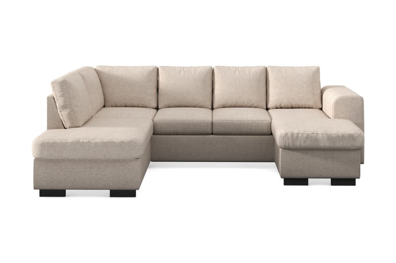 Link 4-sits Vänstervänd U-formad Soffa med Divan och Schäslong i Tyg - Beige - Möbler - Vardagsrum - Soffor - U-soffor