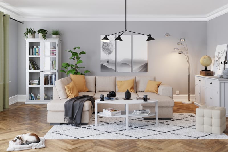 Link 4-sits Vänstervänd U-formad Soffa med Divan och Schäslong i Tyg - Beige - Möbler - Vardagsrum - Soffor - U-soffor