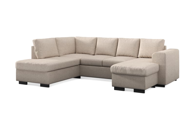 Link 4-sits Vänstervänd U-formad Soffa med Divan och Schäslong i Tyg - Beige - Möbler - Vardagsrum - Soffor - U-soffor