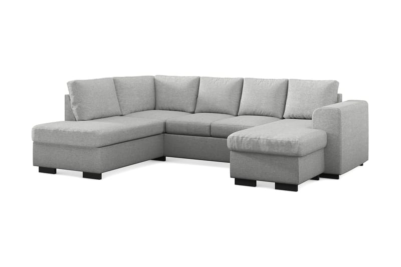 Link 4-sits Vänstervänd U-formad Soffa med Divan och Schäslong i Tyg - Ljusgrå - Möbler - Vardagsrum - Soffor - U-soffor