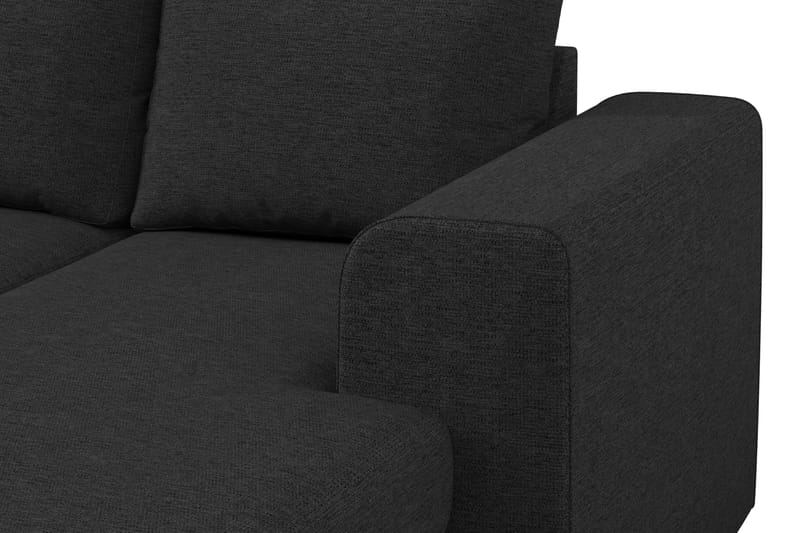 Link 4-sits Vänstervänd U-formad Soffa med Divan och Schäslong i Tyg - Svart - Möbler - Vardagsrum - Soffor - U-soffor