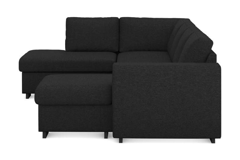 Link 4-sits Vänstervänd U-formad Soffa med Divan och Schäslong i Tyg - Svart - Möbler - Vardagsrum - Soffor - U-soffor