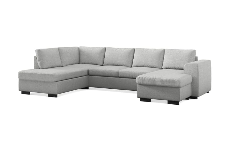 Link 4-sits Vänstervänd U-formad X-Large Soffa med Divan och Schäslong i Tyg - Ljusgrå - Möbler - Vardagsrum - Soffor - U-soffor
