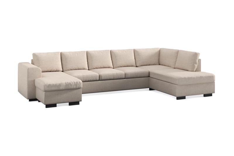 Link 5-sits Högervänd U-formad XX-Large Soffa med Divan och Schäslong i Tyg - Beige - Möbler - Vardagsrum - Soffor - U-soffor