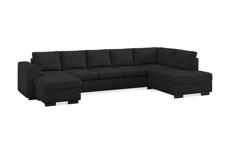 Link 5-sits Högervänd U-formad XX-Large Soffa med Divan och Schäslong i Tyg - Svart - Möbler - Vardagsrum - Soffor - U-soffor