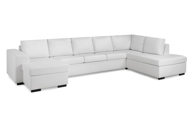 Link 5-sits Högervänd U-formad XX-Large Soffa med Divan och Schäslong i Tyg - Vit - Möbler - Vardagsrum - Soffor - U-soffor