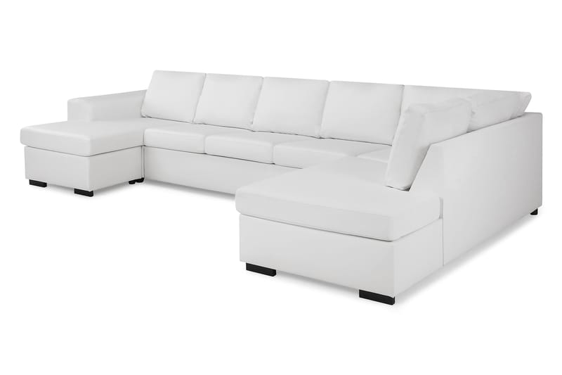 Link 5-sits Högervänd U-formad XX-Large Soffa med Divan och Schäslong i Tyg - Vit - Möbler - Vardagsrum - Soffor - U-soffor