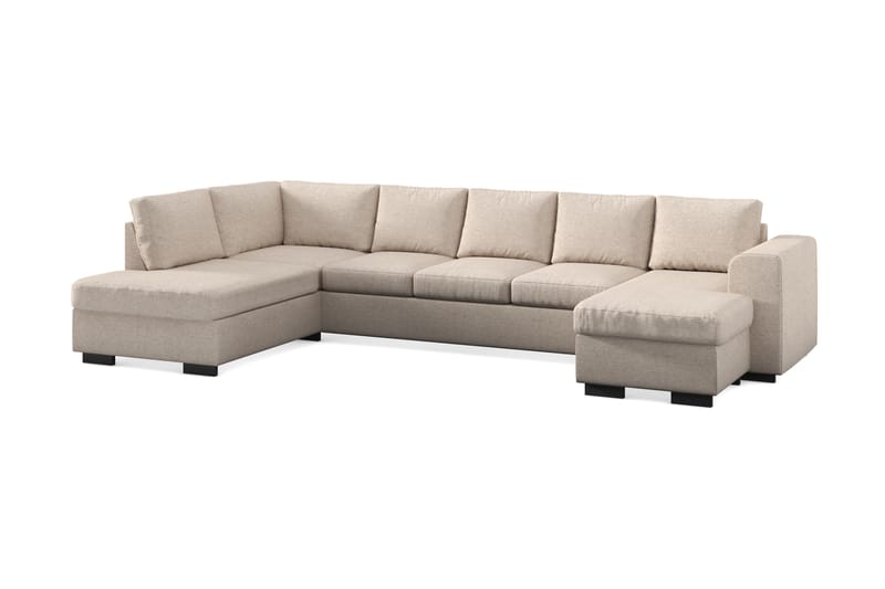 Link 5-sits Vänstervänd U-formad XX-Large Soffa med Divan och Schäslong i Tyg - Beige - Möbler - Vardagsrum - Soffor - U-soffor