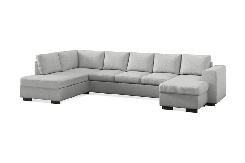 Link 5-sits Vänstervänd U-formad XX-Large Soffa med Divan och Schäslong i Tyg - Ljusgrå - Möbler - Vardagsrum - Soffor - U-soffor