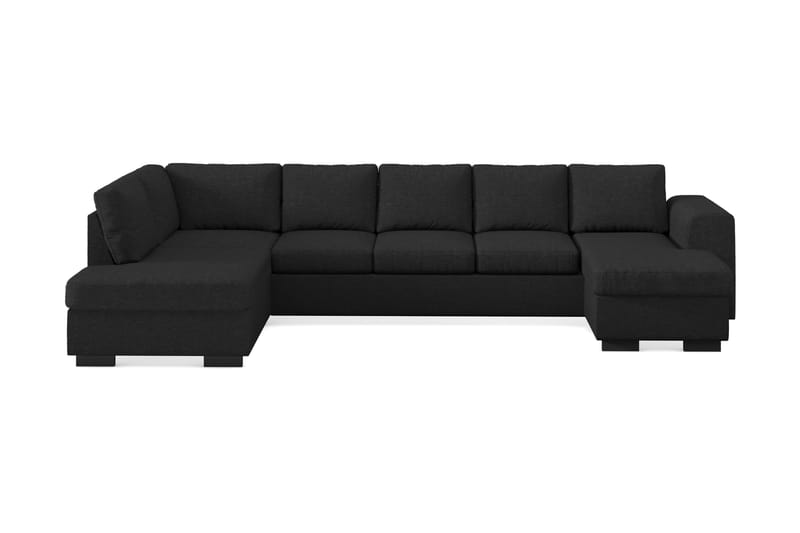 Link 5-sits Vänstervänd U-formad XX-Large Soffa med Divan och Schäslong i Tyg - Svart - Möbler - Vardagsrum - Soffor - U-soffor