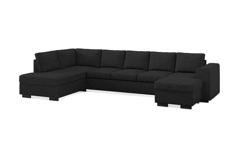 Link 5-sits Vänstervänd U-formad XX-Large Soffa med Divan och Schäslong i Tyg - Svart - Möbler - Vardagsrum - Soffor - U-soffor