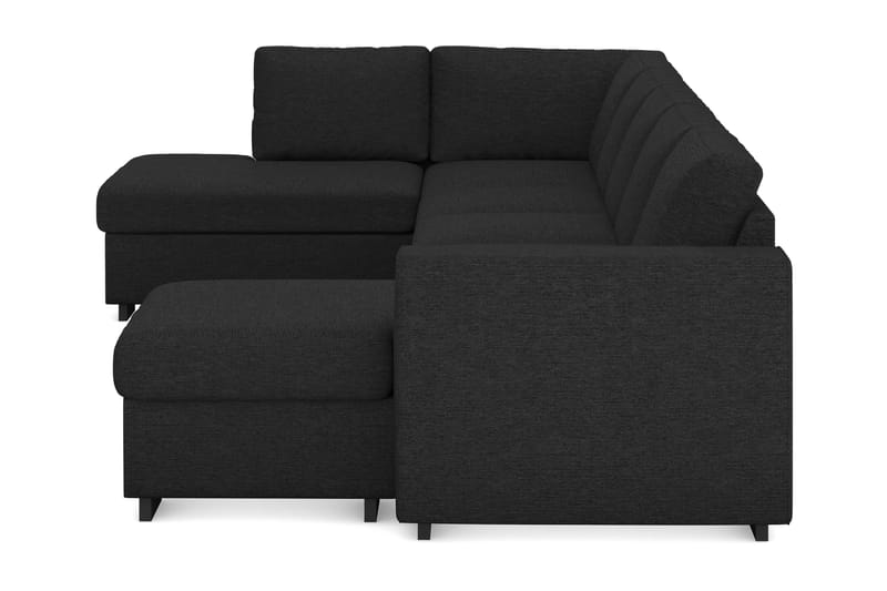 Link 5-sits Vänstervänd U-formad XX-Large Soffa med Divan och Schäslong i Tyg - Svart - Möbler - Vardagsrum - Soffor - U-soffor
