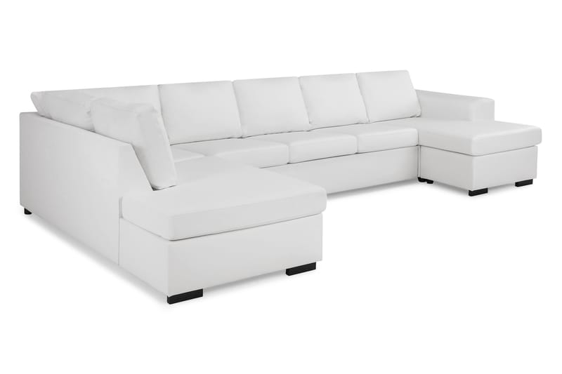 Link 5-sits Vänstervänd U-formad XX-Large Soffa med Divan och Schäslong i Tyg - Vit - Möbler - Vardagsrum - Soffor - U-soffor