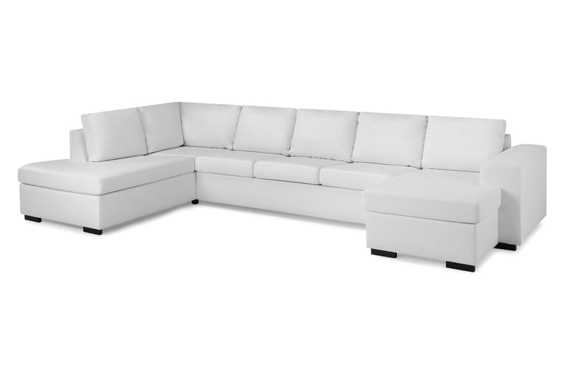 Link 5-sits Vänstervänd U-formad XX-Large Soffa med Divan och Schäslong i Tyg - Vit - Möbler - Vardagsrum - Soffor - U-soffor