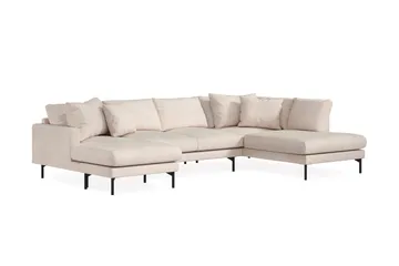 Menard 4-sits Högervänd Stor U-formad Djup Soffa med Divan och Schäslong i Manchester - Beige - Möbler - Vardagsrum - Soffor - U-soffor