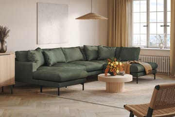 Menard 4-sits Högervänd Stor U-formad Djup Soffa med Divan och Schäslong i Manchester - Grön - Möbler - Vardagsrum - Soffor - U-soffor