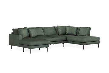 Menard 4-sits Högervänd Stor U-formad Djup Soffa med Divan och Schäslong i Manchester - Grön - Möbler - Vardagsrum - Soffor - U-soffor