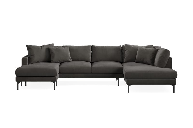 Menard 4-sits Högervänd Stor U-formad Djup Soffa med Divan och Schäslong i Manchester - Mörkgrå - Möbler - Vardagsrum - Soffor - U-soffor