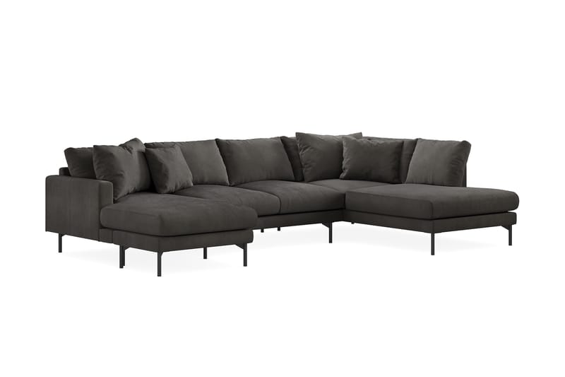 Menard 4-sits Högervänd Stor U-formad Djup Soffa med Divan och Schäslong i Manchester - Mörkgrå - Möbler - Vardagsrum - Soffor - U-soffor