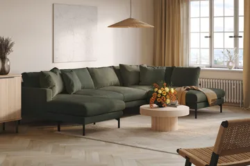 Menard 4-sits Högervänd Stor U-formad Djup Soffa med Divan och Schäslong i Manchester - Mörkgrön - Möbler - Vardagsrum - Soffor - U-soffor