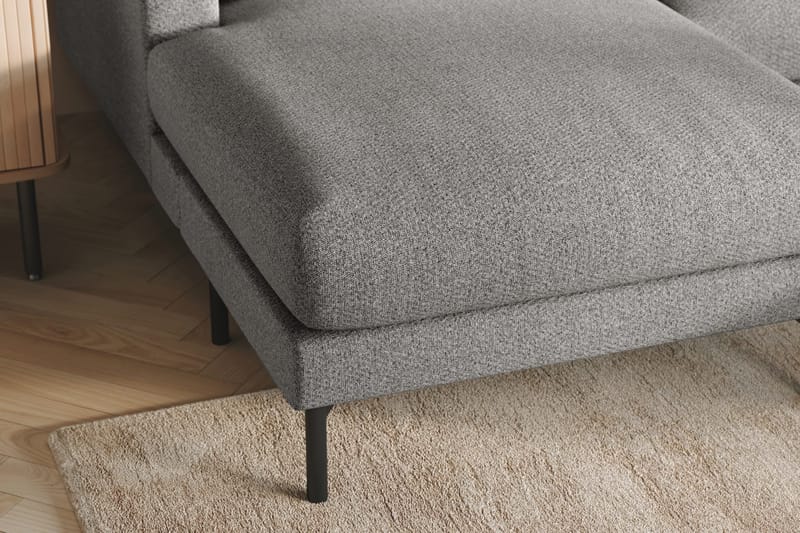 Menard 4-sits Högervänd Stor U-formad Djup Soffa med Divan och Schäslong i Tyg - Grå - Möbler - Vardagsrum - Soffor - U-soffor