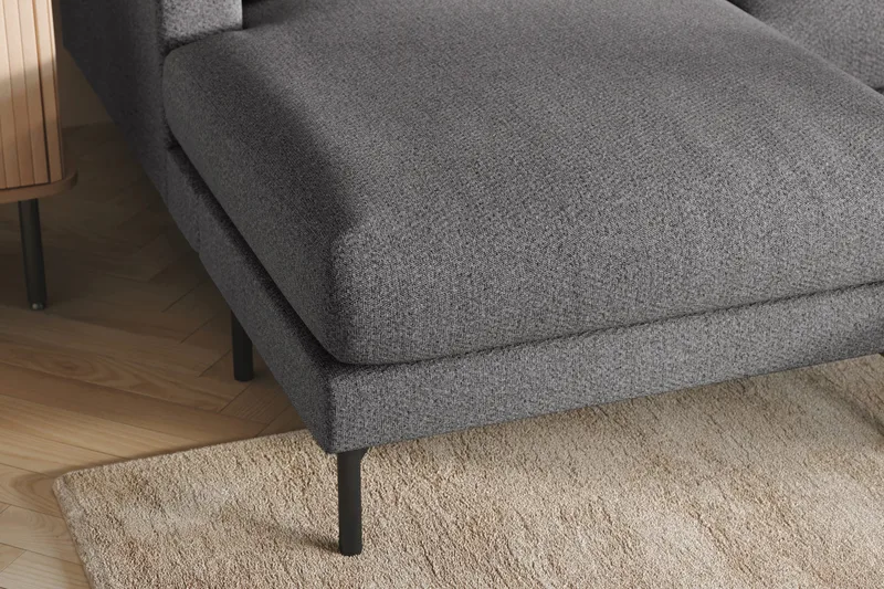 Menard 4-sits Högervänd Stor U-formad Djup Soffa med Divan och Schäslong i Tyg - Mörkgrå - Möbler - Vardagsrum - Soffor - U-soffor