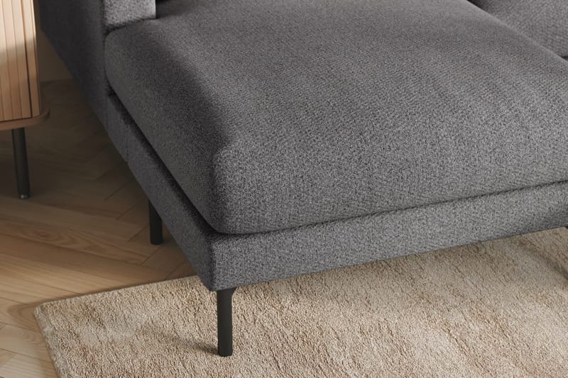 Menard 4-sits Högervänd Stor U-formad Djup Soffa med Divan och Schäslong i Tyg - Mörkgrå - Möbler - Vardagsrum - Soffor - U-soffor