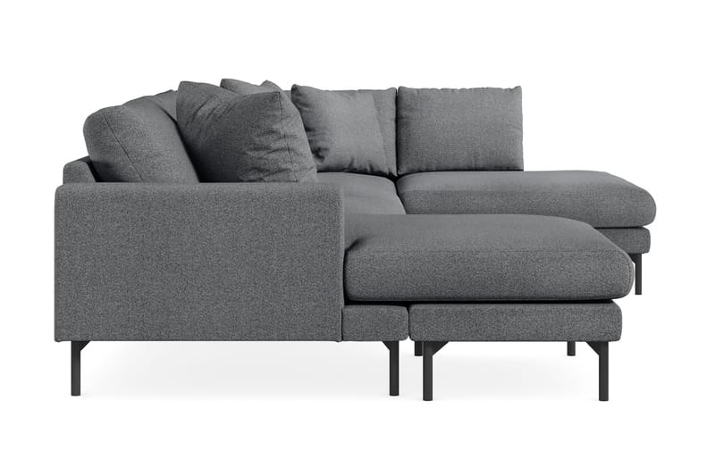 Menard 4-sits Högervänd Stor U-formad Djup Soffa med Divan och Schäslong i Tyg - Mörkgrå - Möbler - Vardagsrum - Soffor - U-soffor