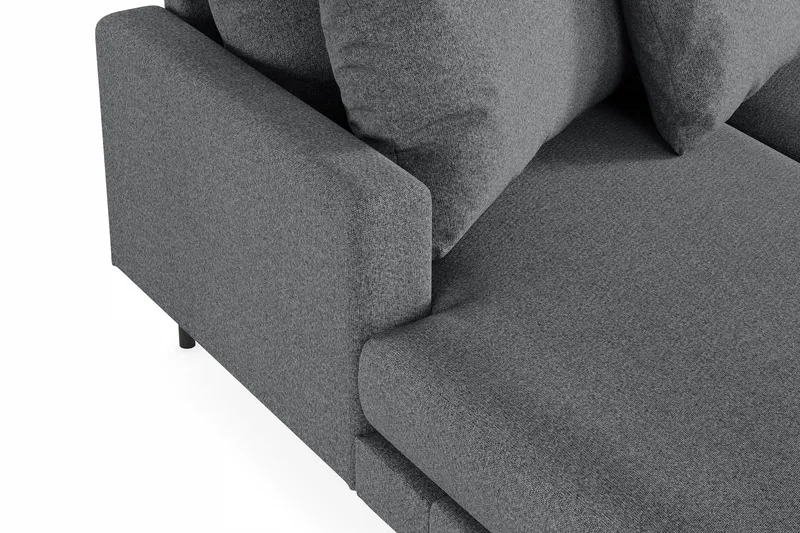 Menard 4-sits Högervänd U-formad Soffa med Divan och Schäslong i Tyg - Mörkgrå - Möbler - Vardagsrum - Soffor - U-soffor