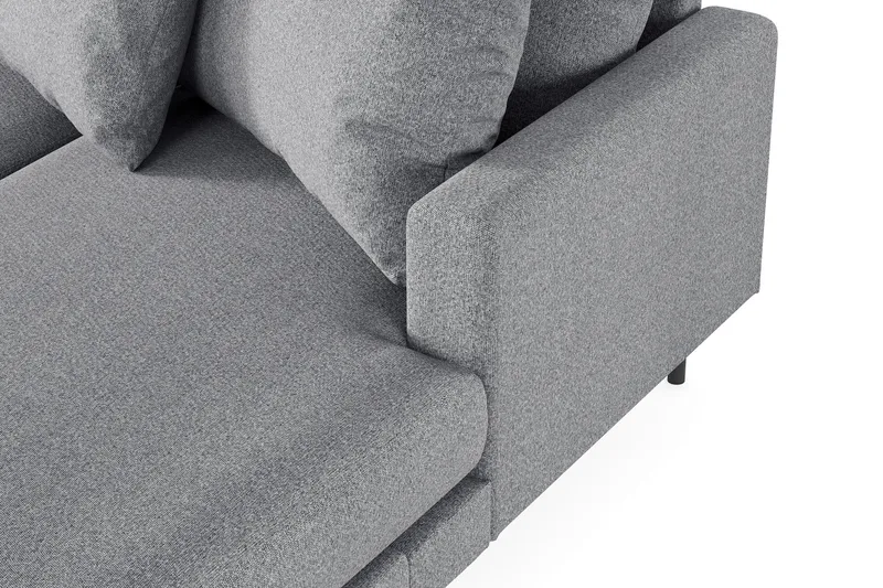 Menard 4-sits Vänstervänd Stor U-formad Djup Soffa med Divan och Schäslong i Tyg - Grå - Möbler - Vardagsrum - Soffor - U-soffor