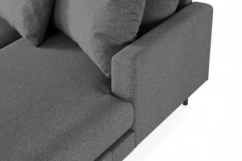 Menard 4-sits Vänstervänd Stor U-formad Djup Soffa med Divan och Schäslong i Tyg - Mörkgrå - Möbler - Vardagsrum - Soffor - U-soffor