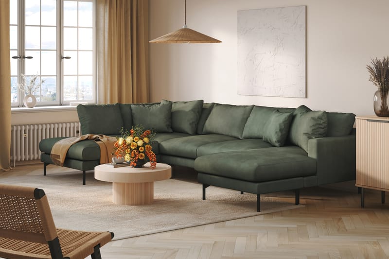 Menard 5-sits U-Soffa Grön - Möbler - Vardagsrum - Soffor - U-soffor