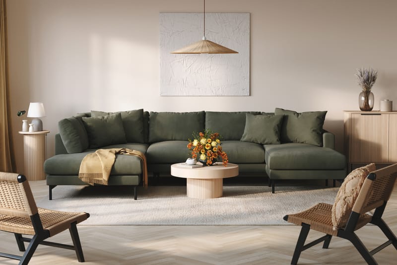 Menard 5-sits U-Soffa Mörkgrön - Möbler - Vardagsrum - Soffor - U-soffor
