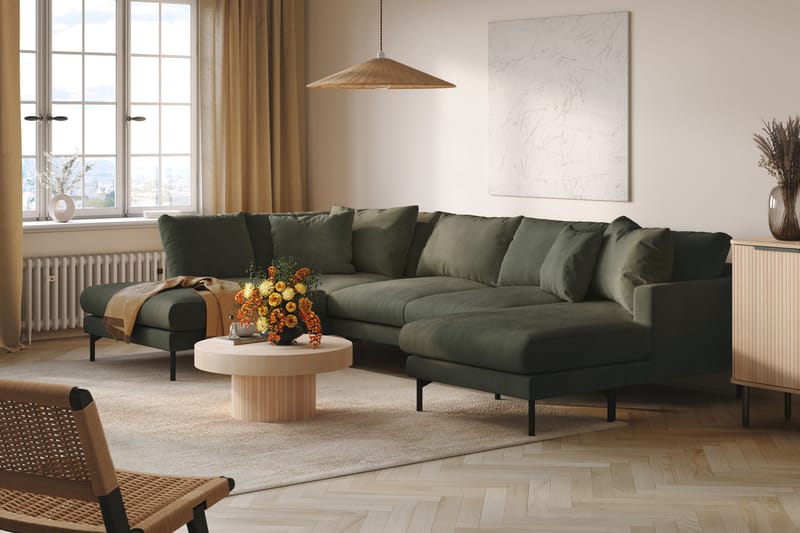 Menard 5-sits U-Soffa Mörkgrön - Möbler - Vardagsrum - Soffor - U-soffor