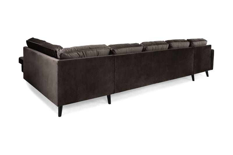 Monroe 6-sits Högervänd U-formad Large Soffa med Divan och Schäslong i Sammet - Brun - Möbler - Vardagsrum - Soffor - U-soffor