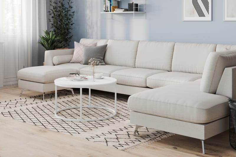 NASHVILLE LYX U-soffa med Schäslong Höger Linnebeige - Möbler - Vardagsrum - Soffor - U-soffor