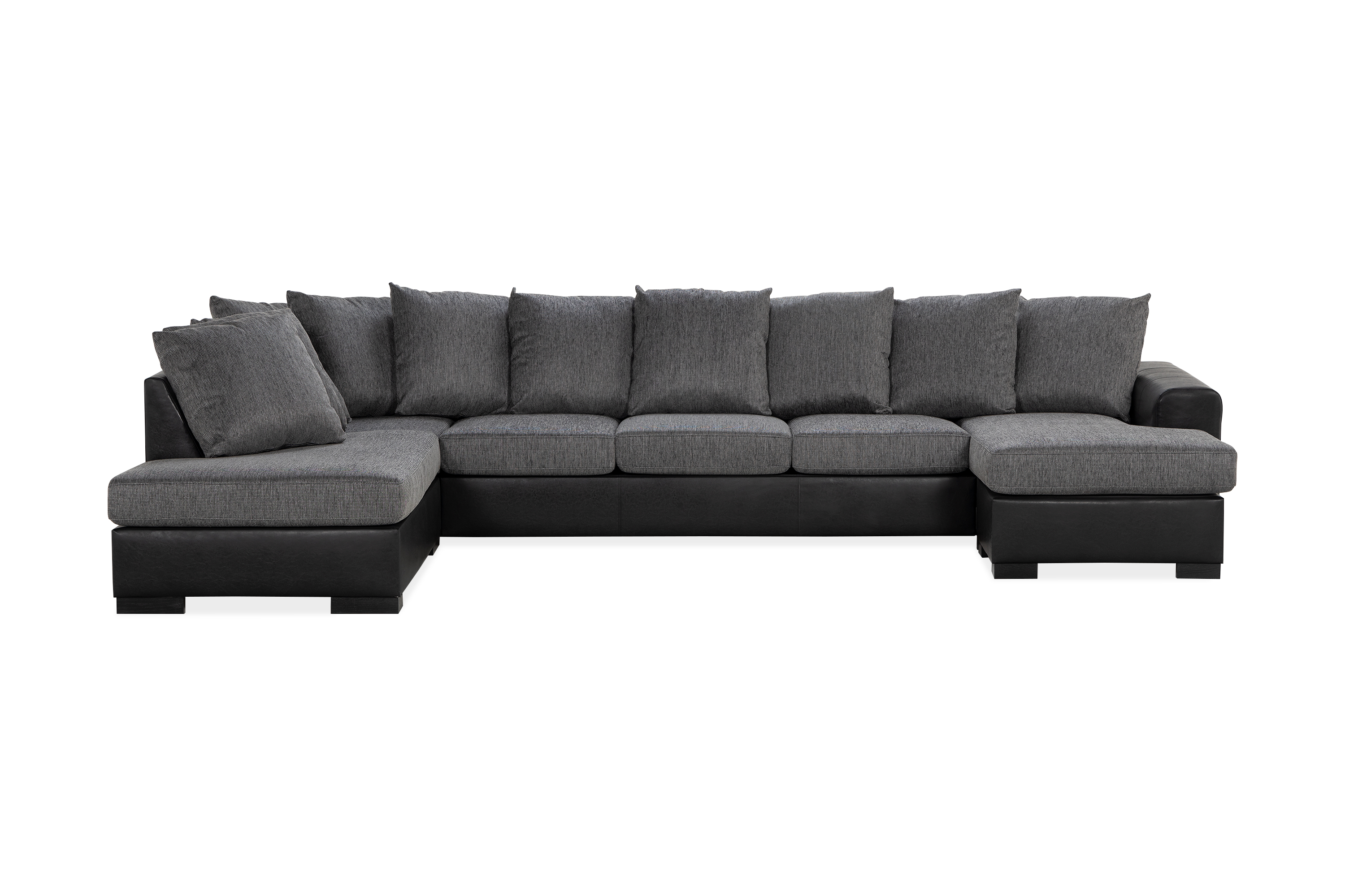 NASHVILLE U-soffa Large med Divan Höger Konstläder Grå –
