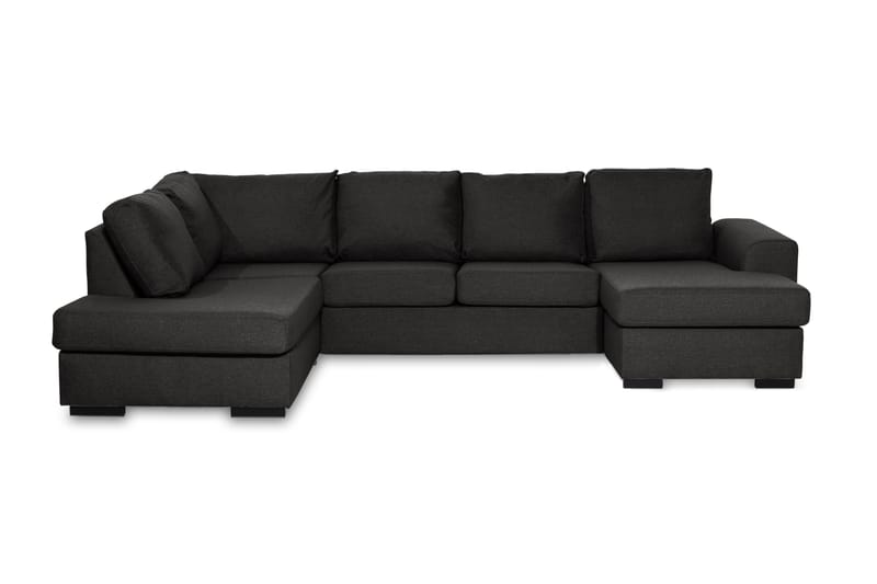 NASHVILLE U-soffa Large med Divan Höger Svart - U-soffor