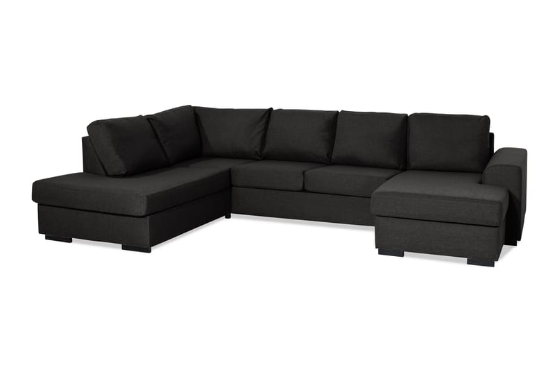 NASHVILLE U-soffa Large med Divan Höger Svart - U-soffor