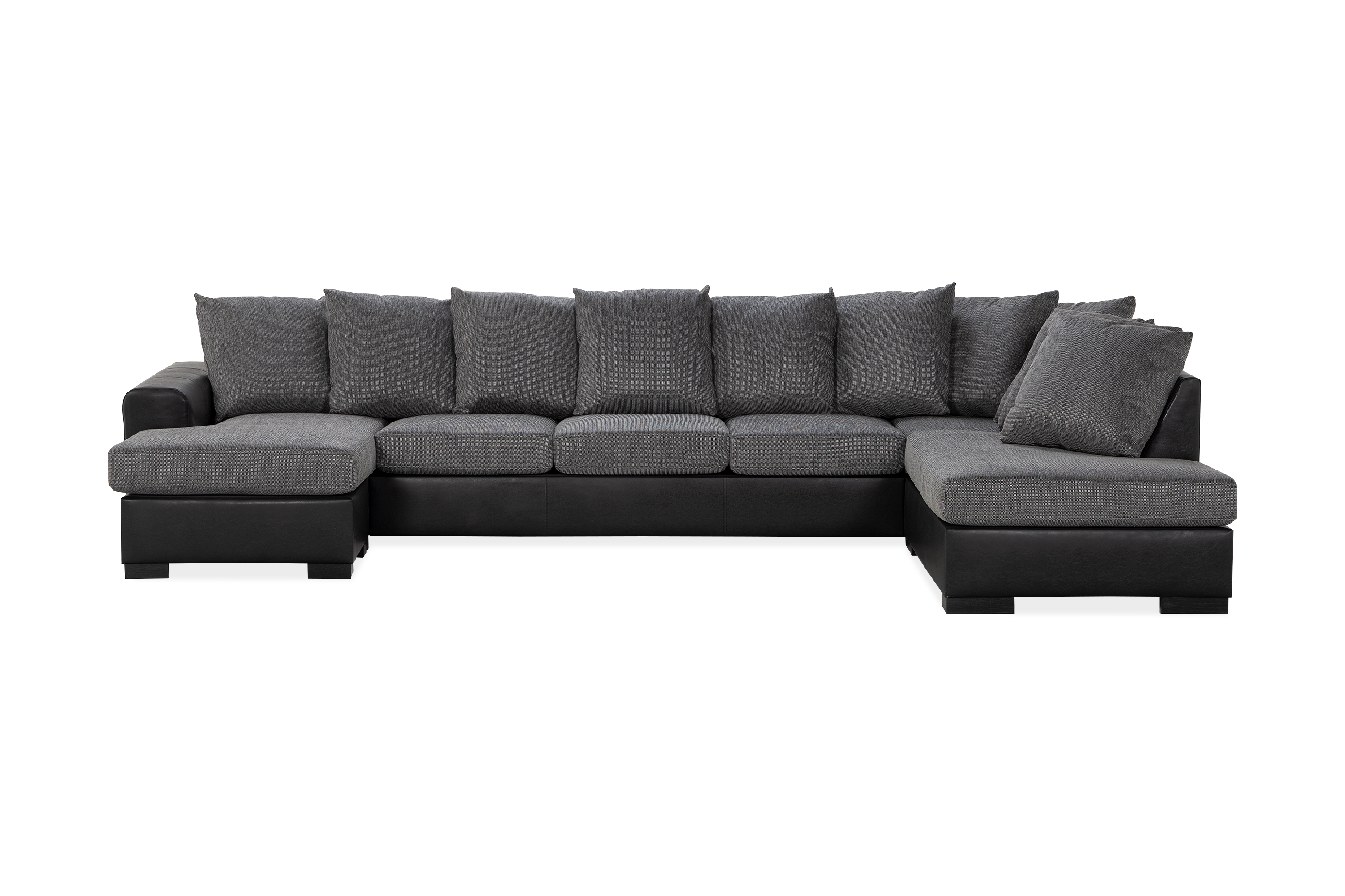 NASHVILLE U-soffa Large med Divan Vänster Konstläder Grå –