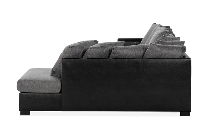 NASHVILLE U-soffa Large med Divan Höger Konstläder Grå -   - Skinnsoffor - U-soffor