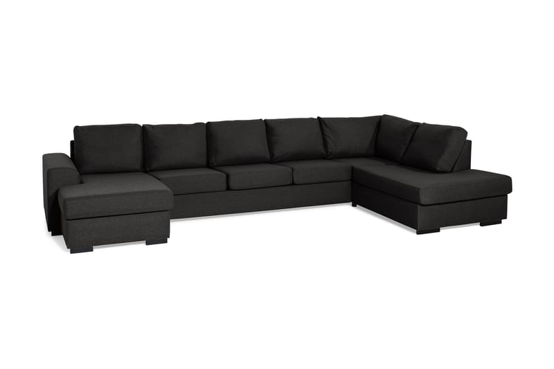 NASHVILLE U-soffa Large med Divan Vänster Svart - U-soffor