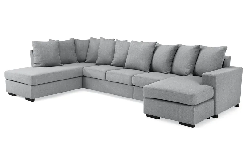 Nebraska U-soffa Divan Höger Kuvertkuddar - Ljusgrå - Möbler - Vardagsrum - Soffor - U-soffor
