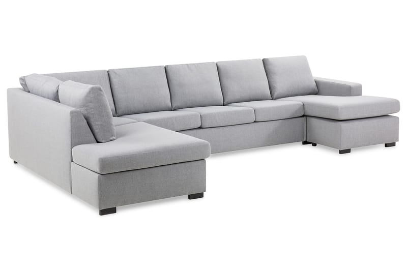 NEW YORK U-soffa XL Divan Höger Ljusgrå - U-soffor