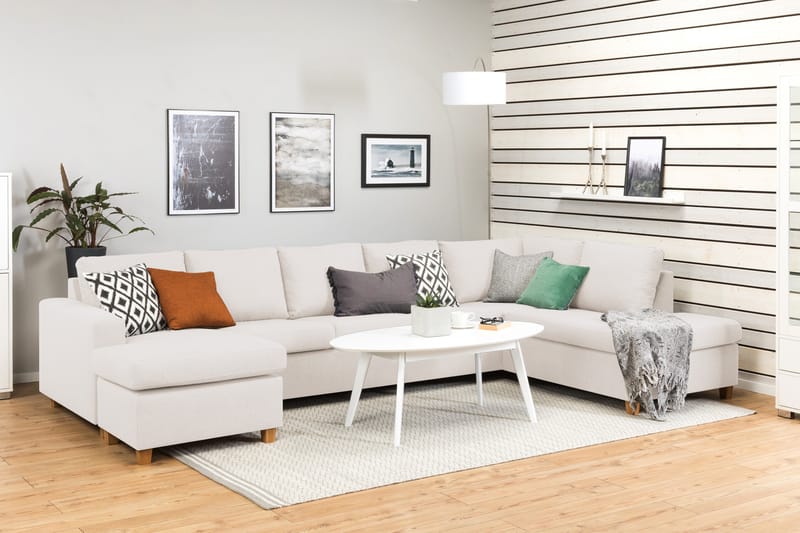 NEW YORK U-soffa XL Divan Vänster Beige - Möbler - Vardagsrum - Soffor - U-soffor