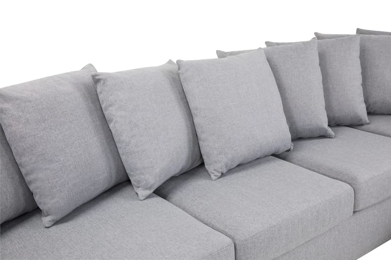 NEW YORK U-soffa XL Divan Vänster + Kuddar Ljusgrå - Möbler - Vardagsrum - Soffor - U-soffor