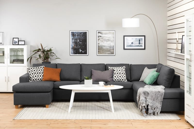 NEW YORK U-soffa XL Divan Vänster Mörkgrå - Möbler - Vardagsrum - Soffor - U-soffor
